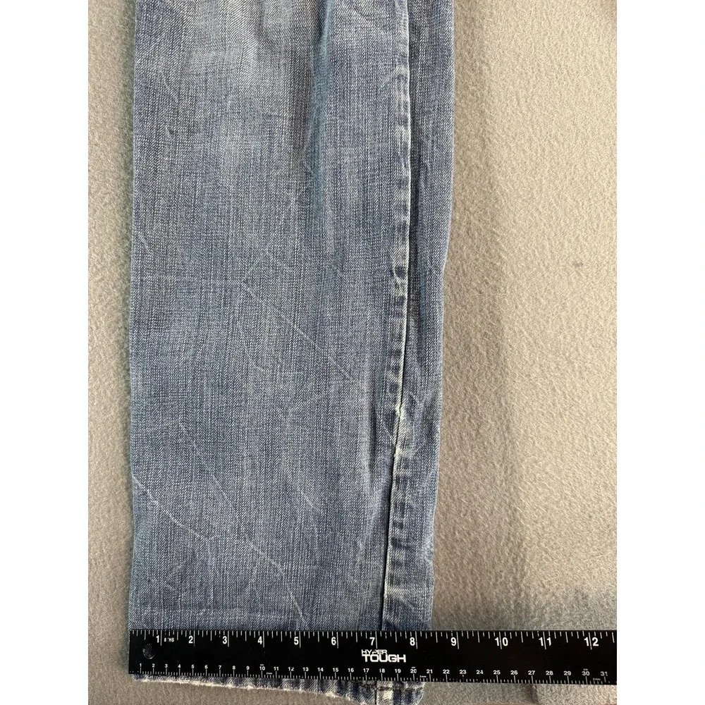 Stetson 1520 Jeans Mens 29x36 Medium Wash Blue Regular Straight Denim Distressed